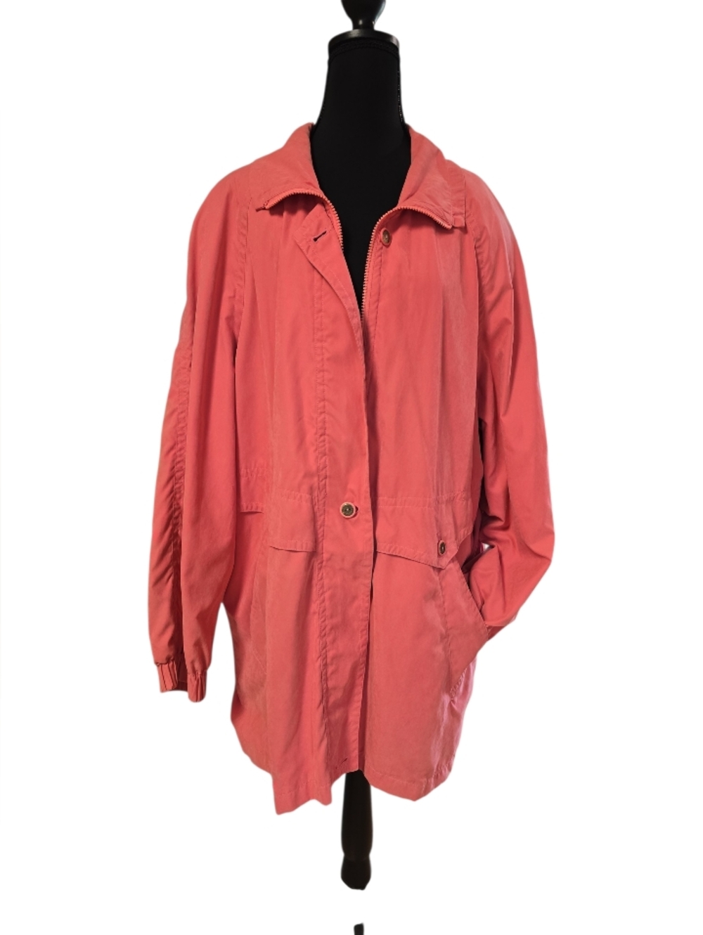 Vintage Monica Gray Pink Utility Jacket with Relaxed Fit and Lightweight Design